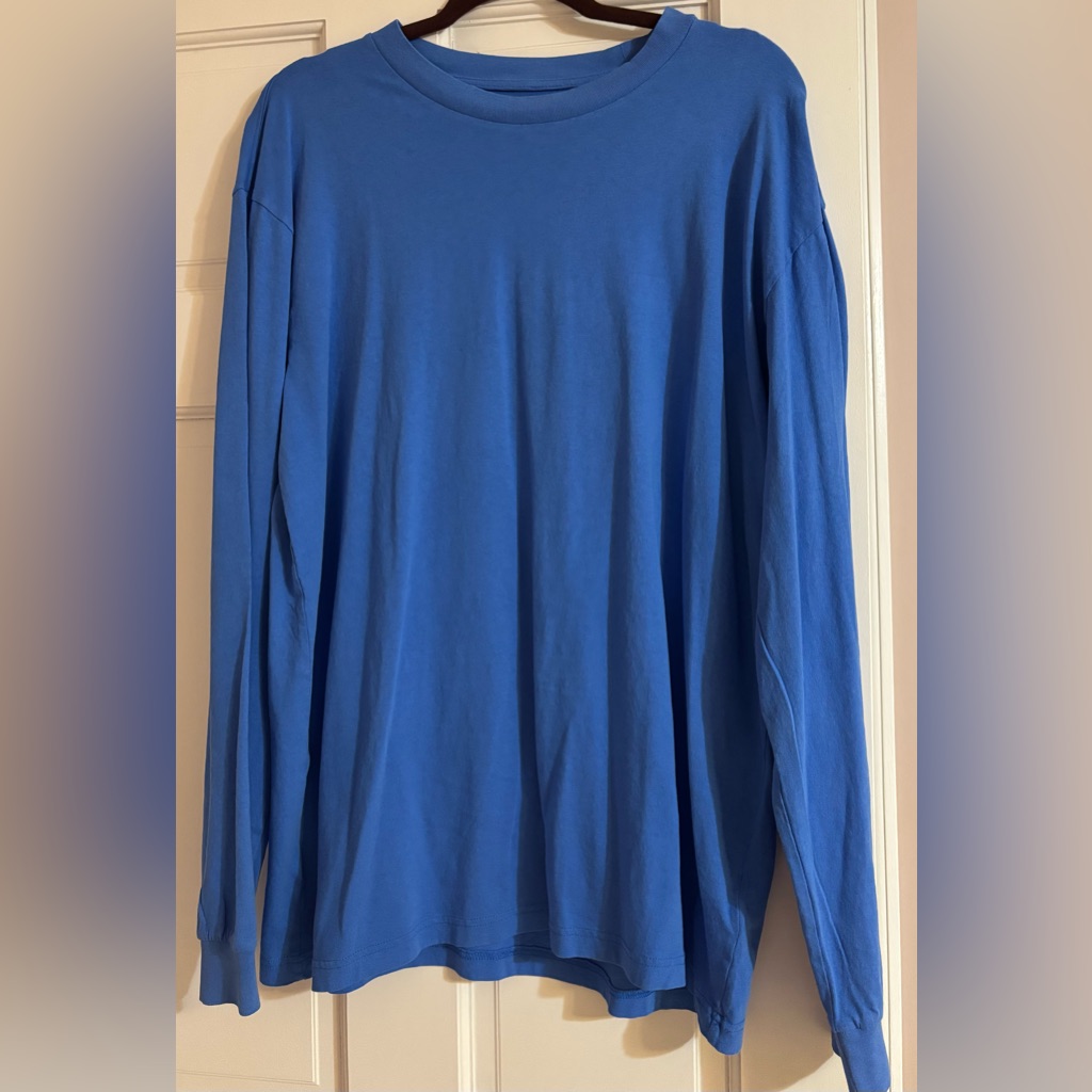 Nwt Gap Blue Long-Sleeve Crew Neck Shirt Large